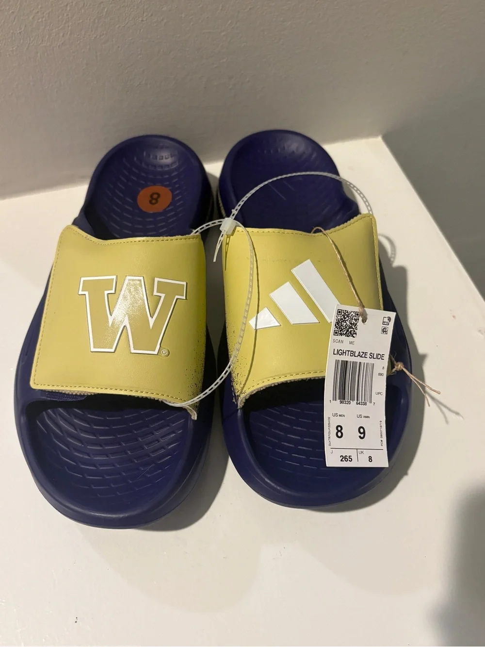 Adidas Lightblaze Slide Washington Huskies Size 8